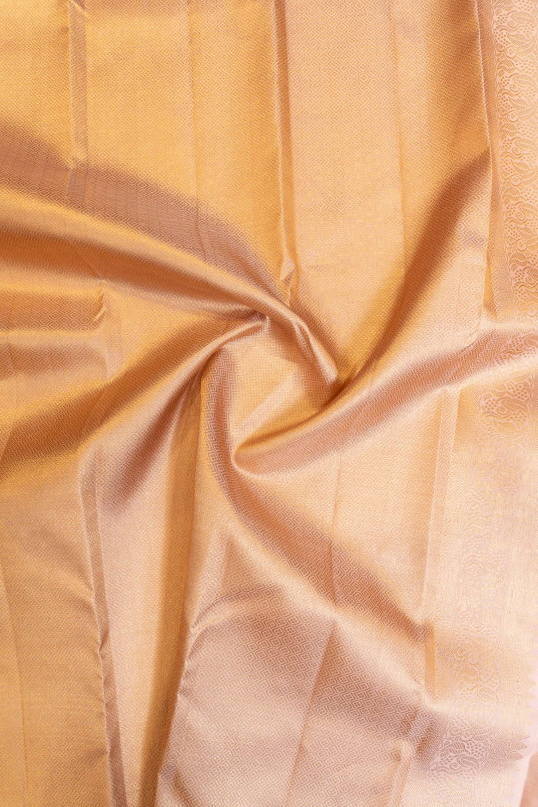 Pastel pink traditional pure Kanchipuram silk saree