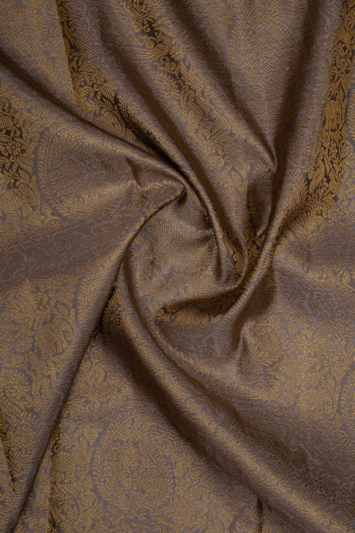 Lilac Beige Shot Colour Pure Kanchipuram Silk Saree