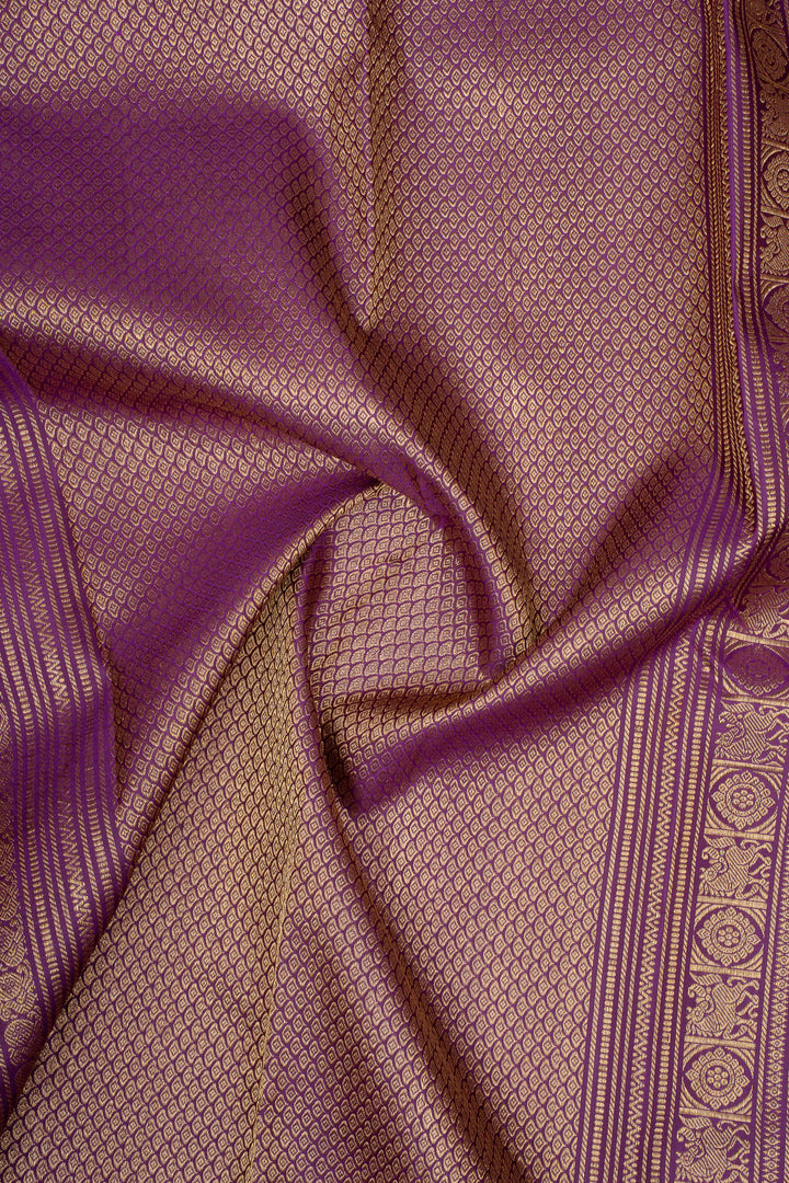 Maroon and Purple Pure Kanchipuram Silk Saree