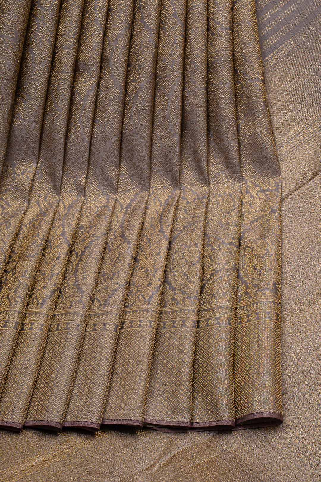 Lilac Beige Shot Colour Pure Kanchipuram Silk Saree
