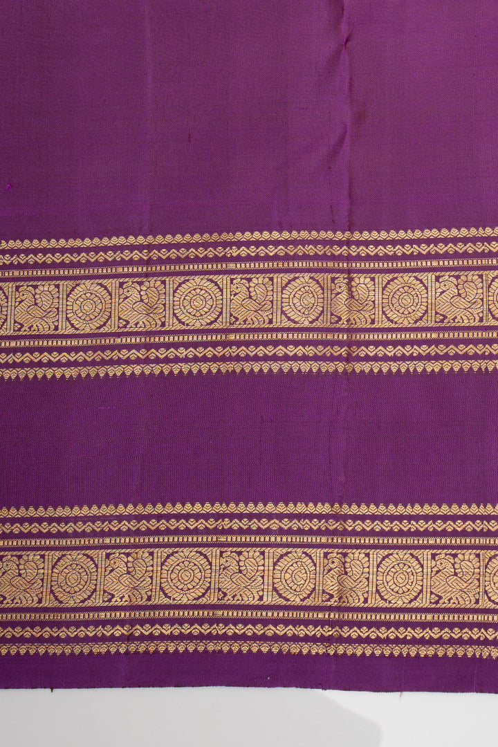 Maroon and Purple Pure Kanchipuram Silk Saree