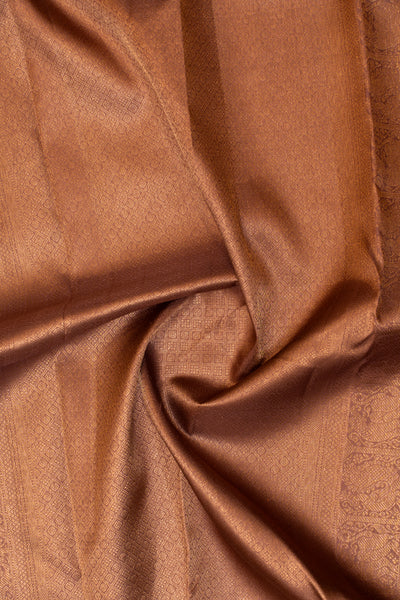 Raisin brown pure Kanchipuram silk saree