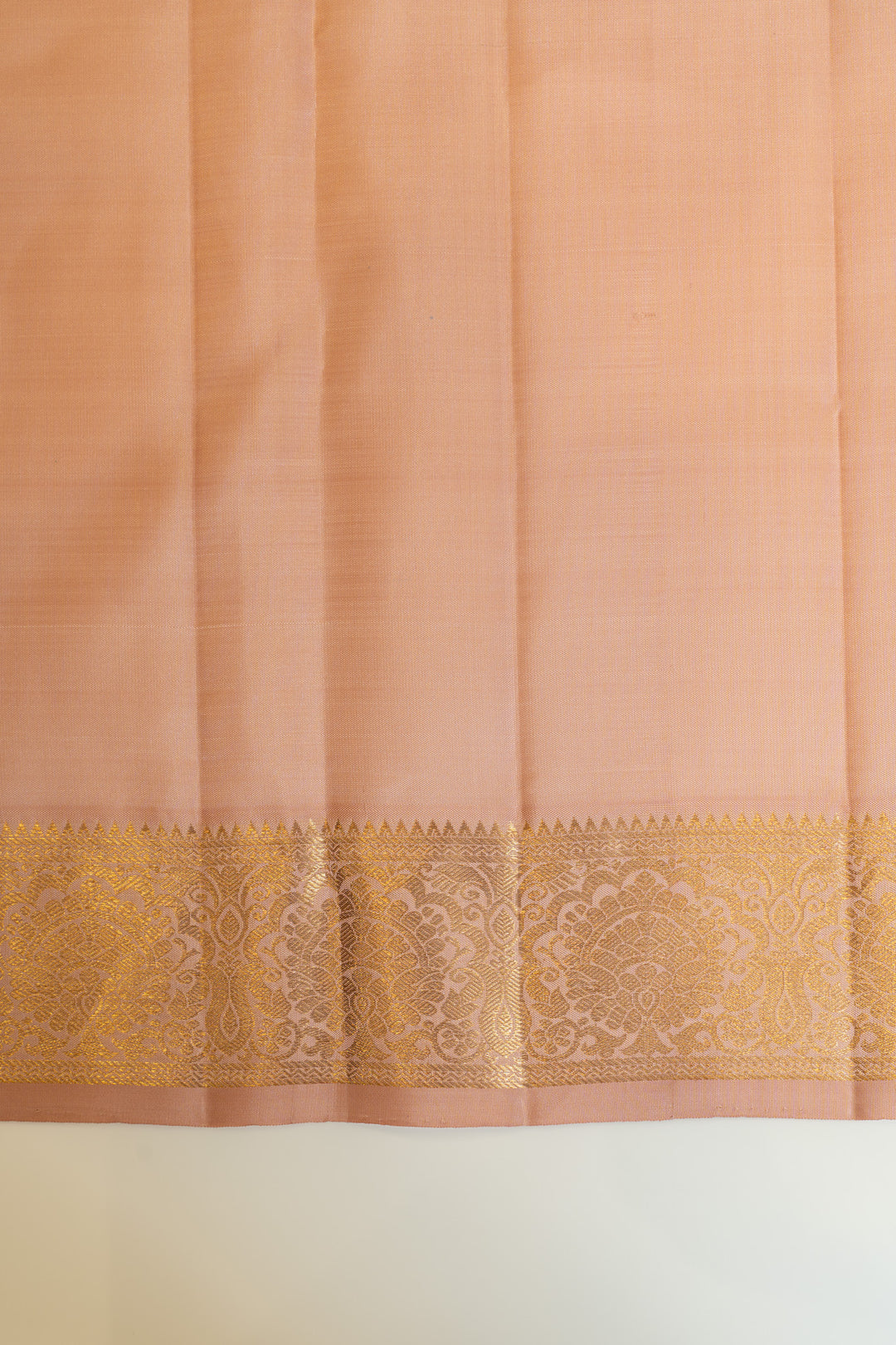 Pastel pink traditional pure Kanchipuram silk saree