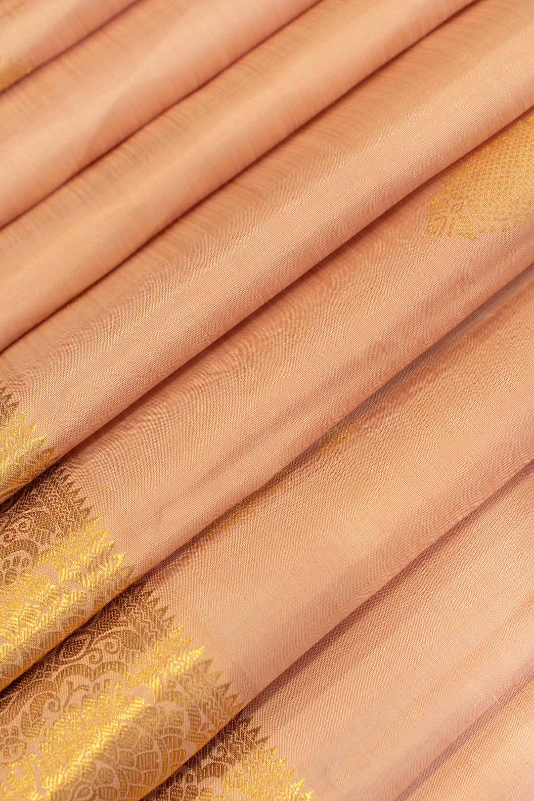 Pastel pink traditional pure Kanchipuram silk saree