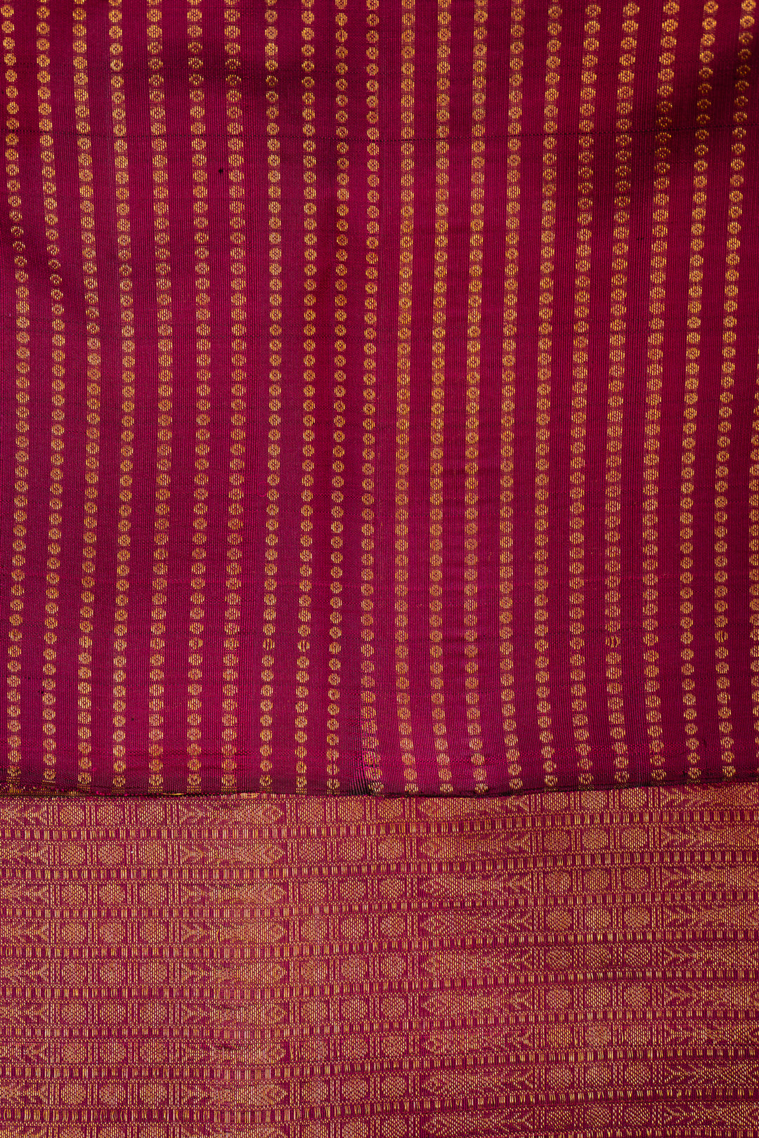 Maroon Shot Colour Zari Brocade Pure Kanchipuram Silk Saree - Clio Silks