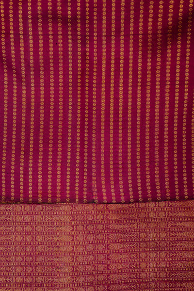 Maroon Shot Colour Zari Brocade Pure Kanchipuram Silk Saree - Clio Silks