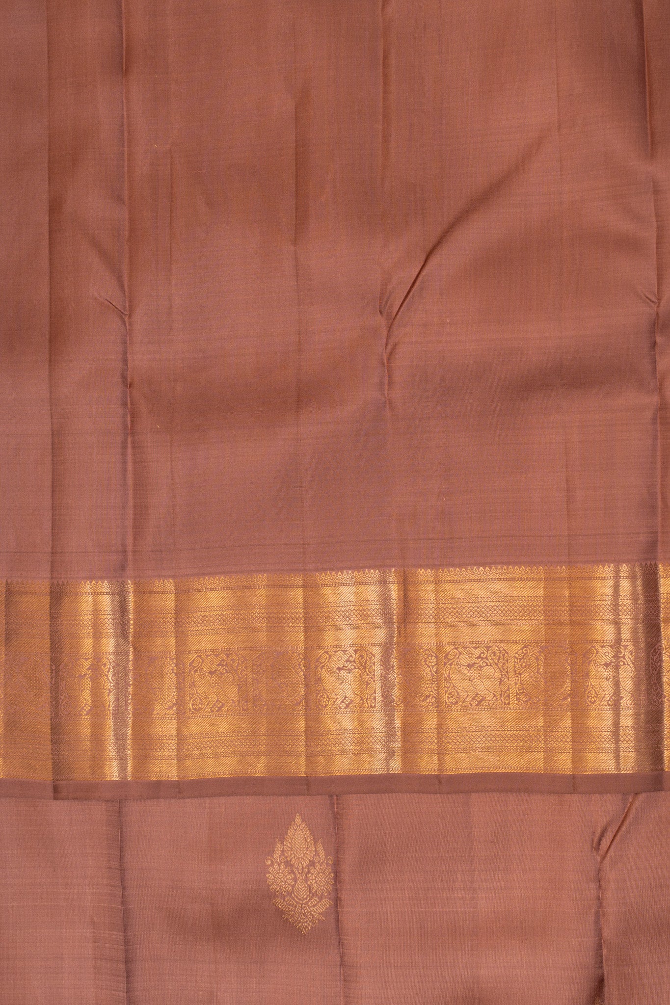 Raisin brown pure Kanchipuram silk saree