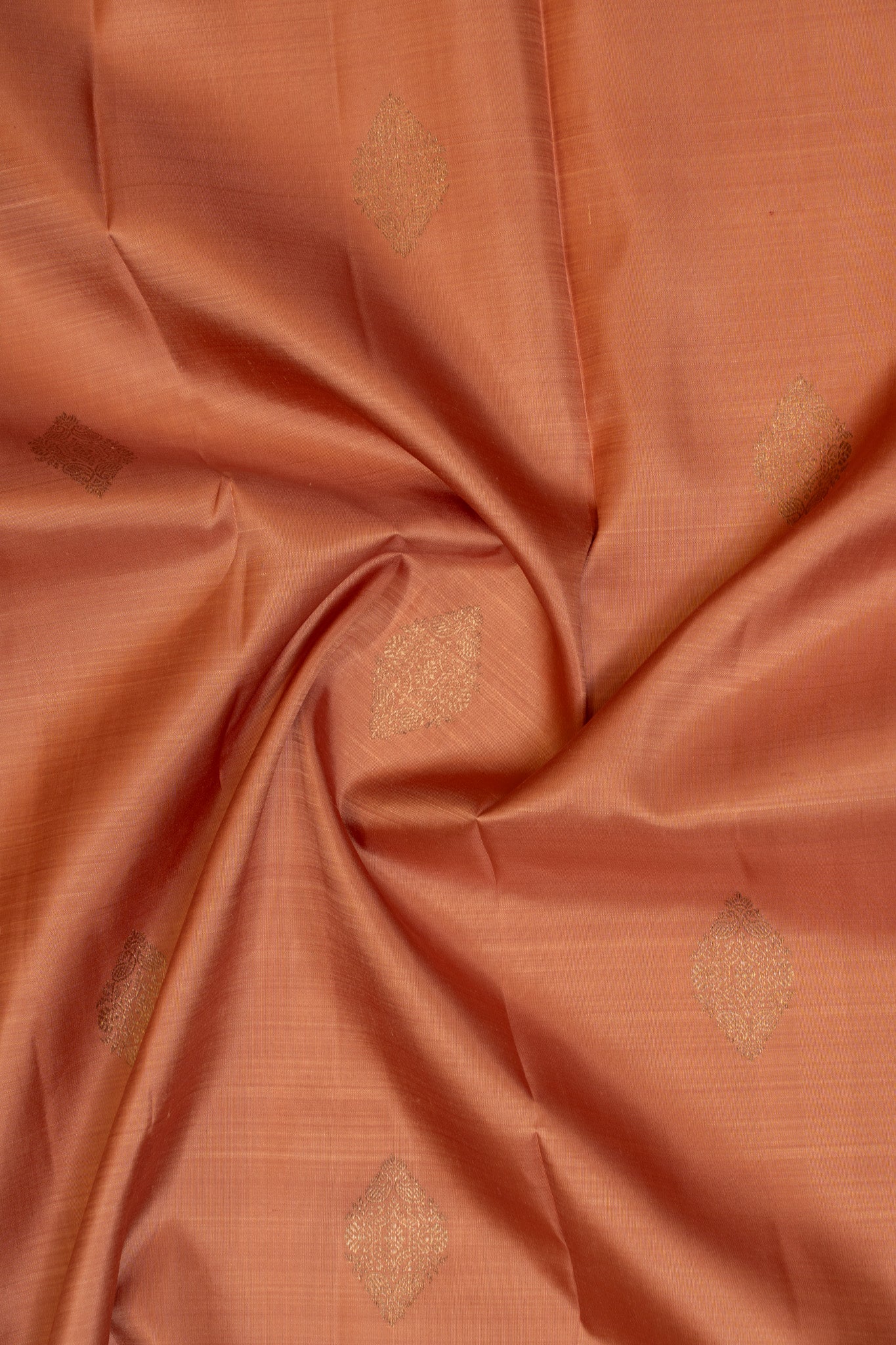 Coral peach pastel pure Kanchipuram silk saree