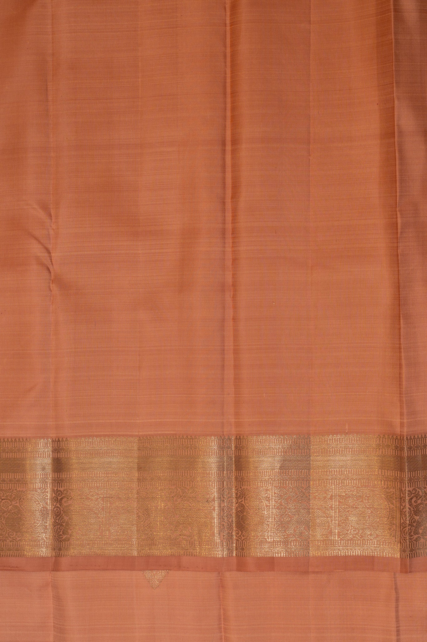 Coral peach pastel pure Kanchipuram silk saree