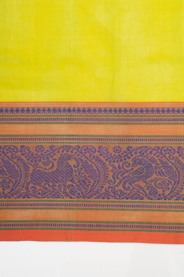 Mehandi Green Traditional Pure Cotton Saree