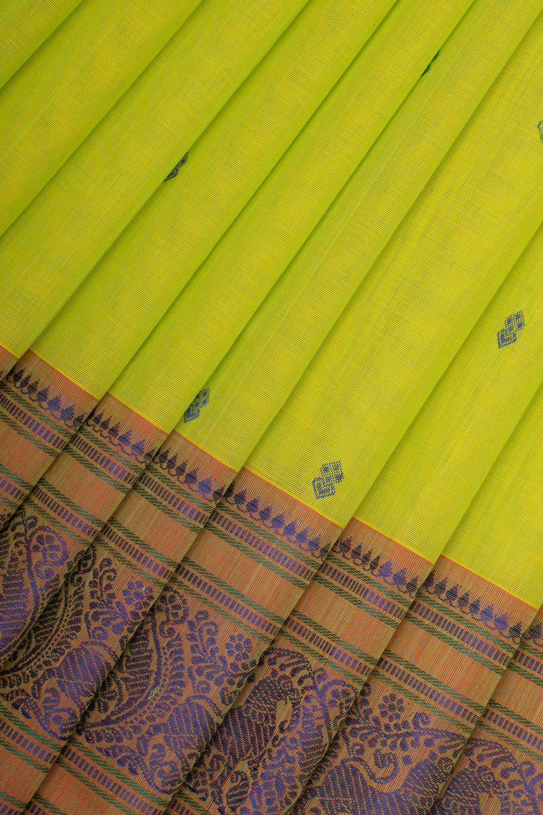 Mehandi Green Traditional Pure Cotton Saree