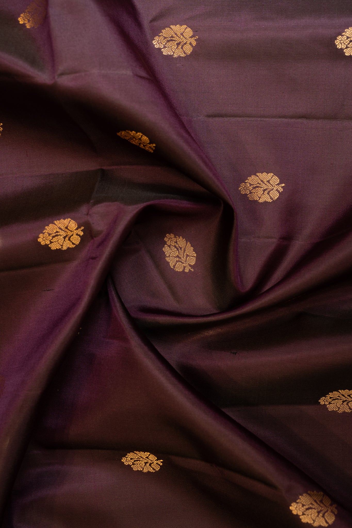 Aubergine purple pure soft silk saree