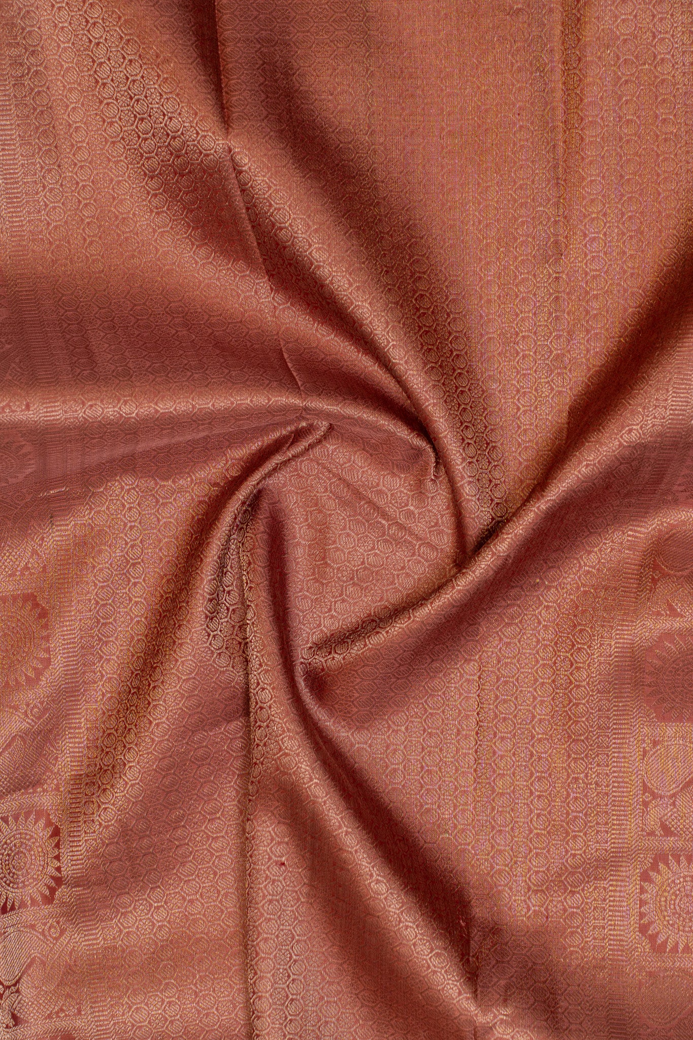 Rouge pink pastel pure Kanchipuram silk saree