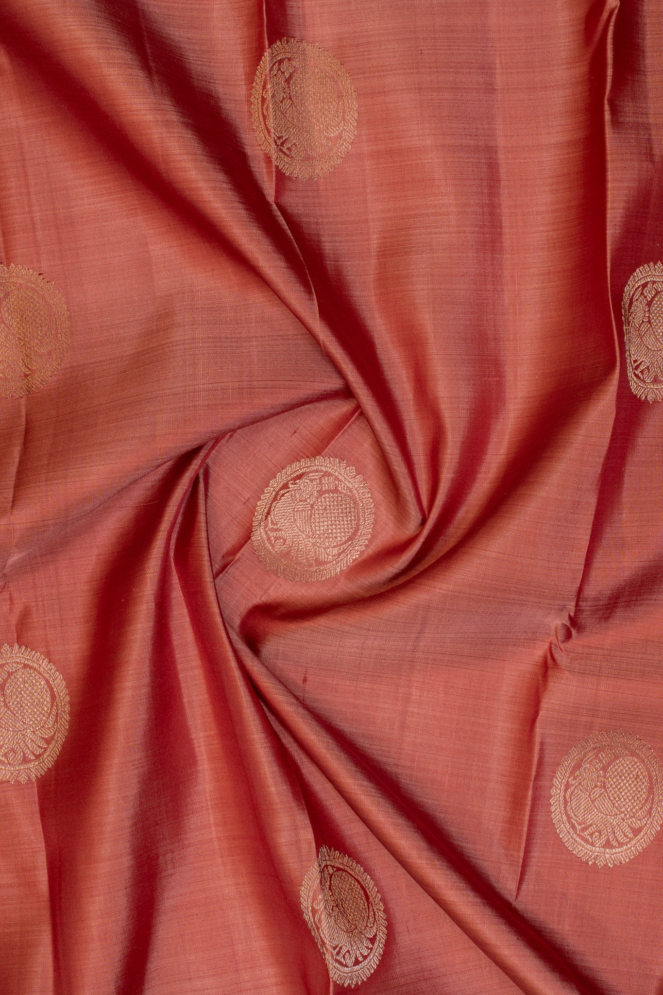 Rouge pink pastel pure Kanchipuram silk saree