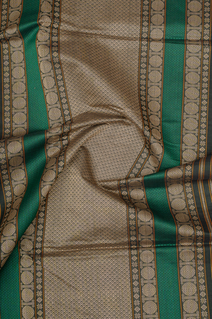 Mehandi Green Stripes Pure Cotton Saree