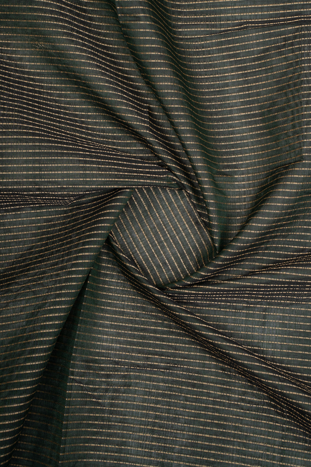 Mehandi Green Stripes Pure Cotton Saree