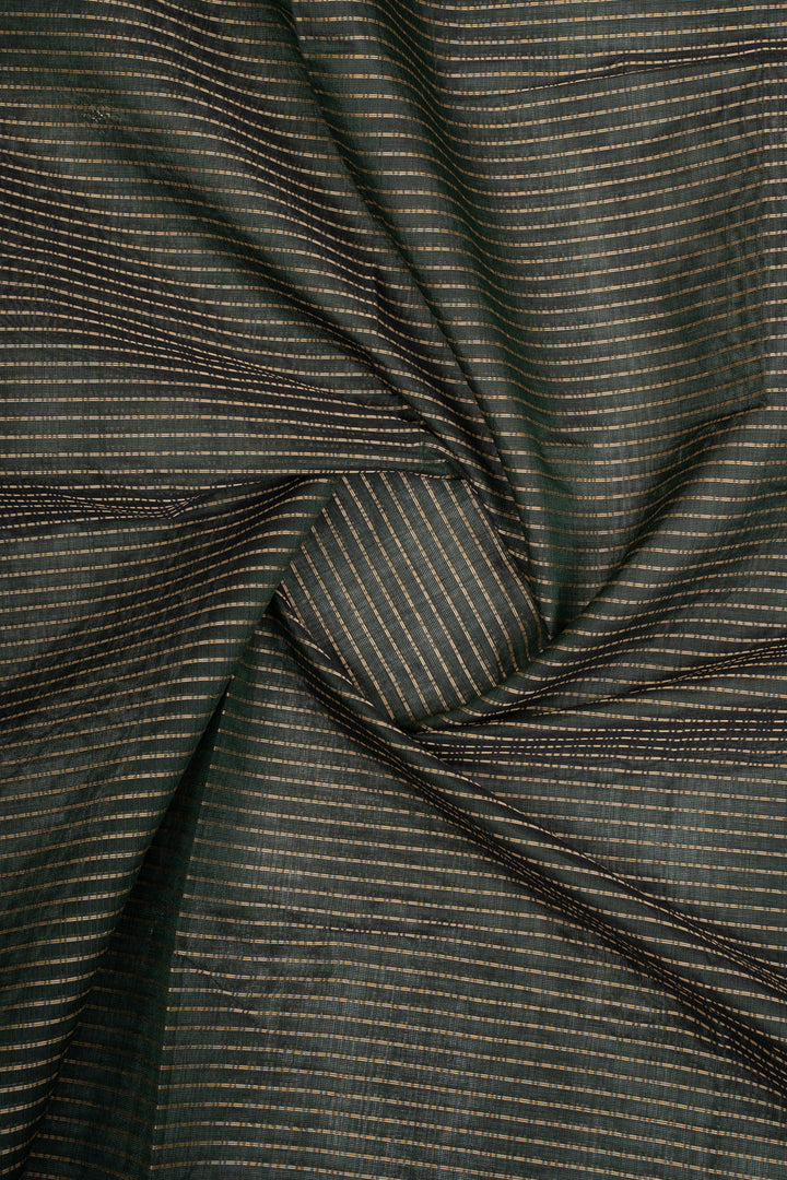 Mehandi Green Stripes Pure Cotton Saree