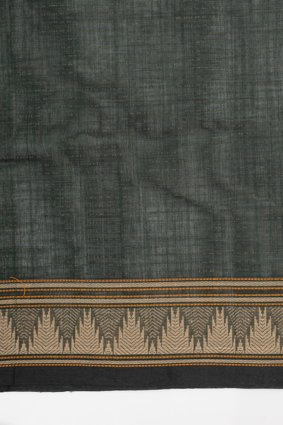 Mehandi Green Stripes Pure Cotton Saree