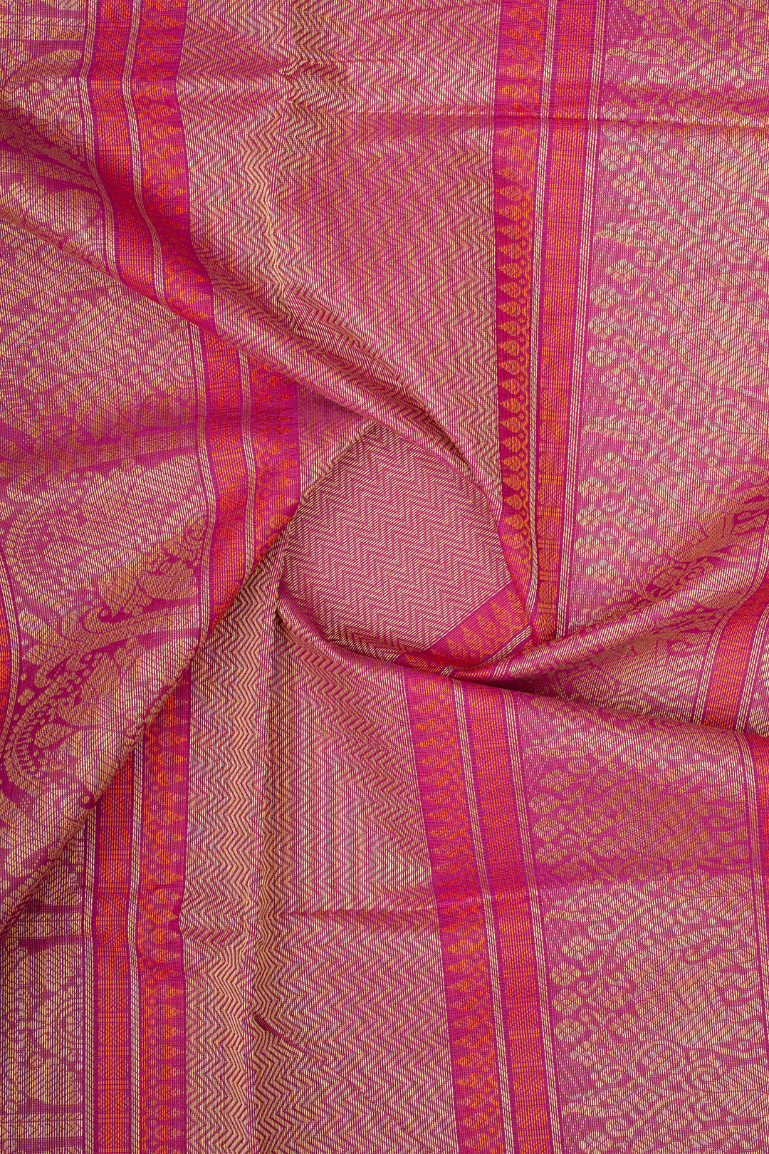Pink Checks Pure Cotton Saree