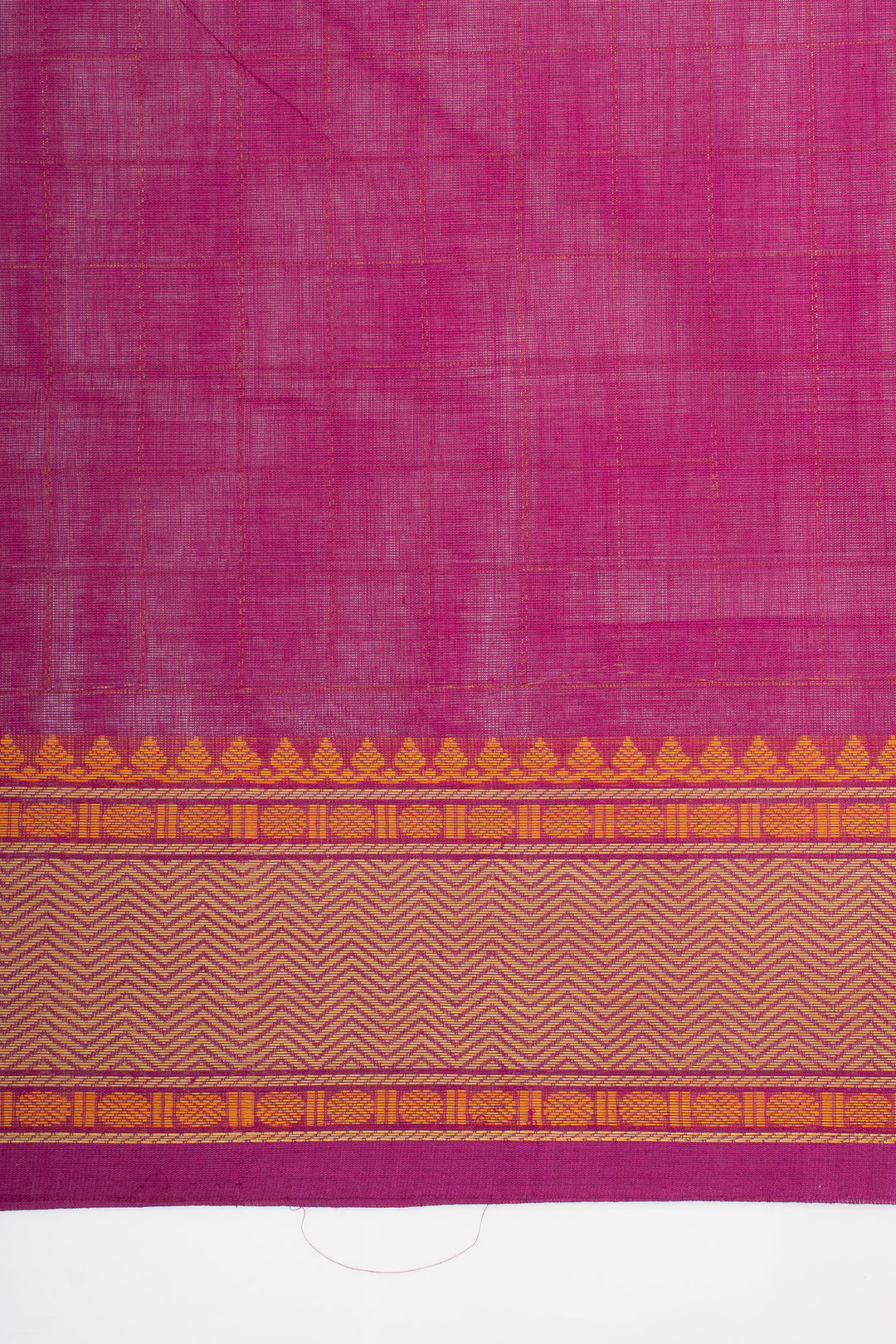 Pink Checks Pure Cotton Saree