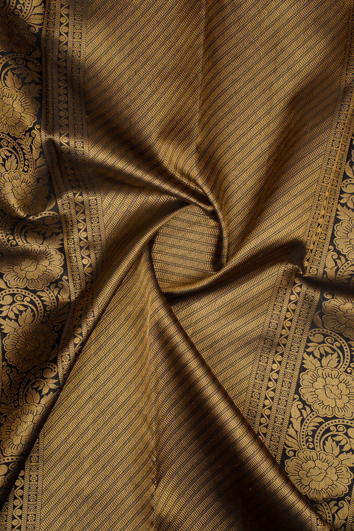 Black and Gold Designer Kanchipuram Silk Saree