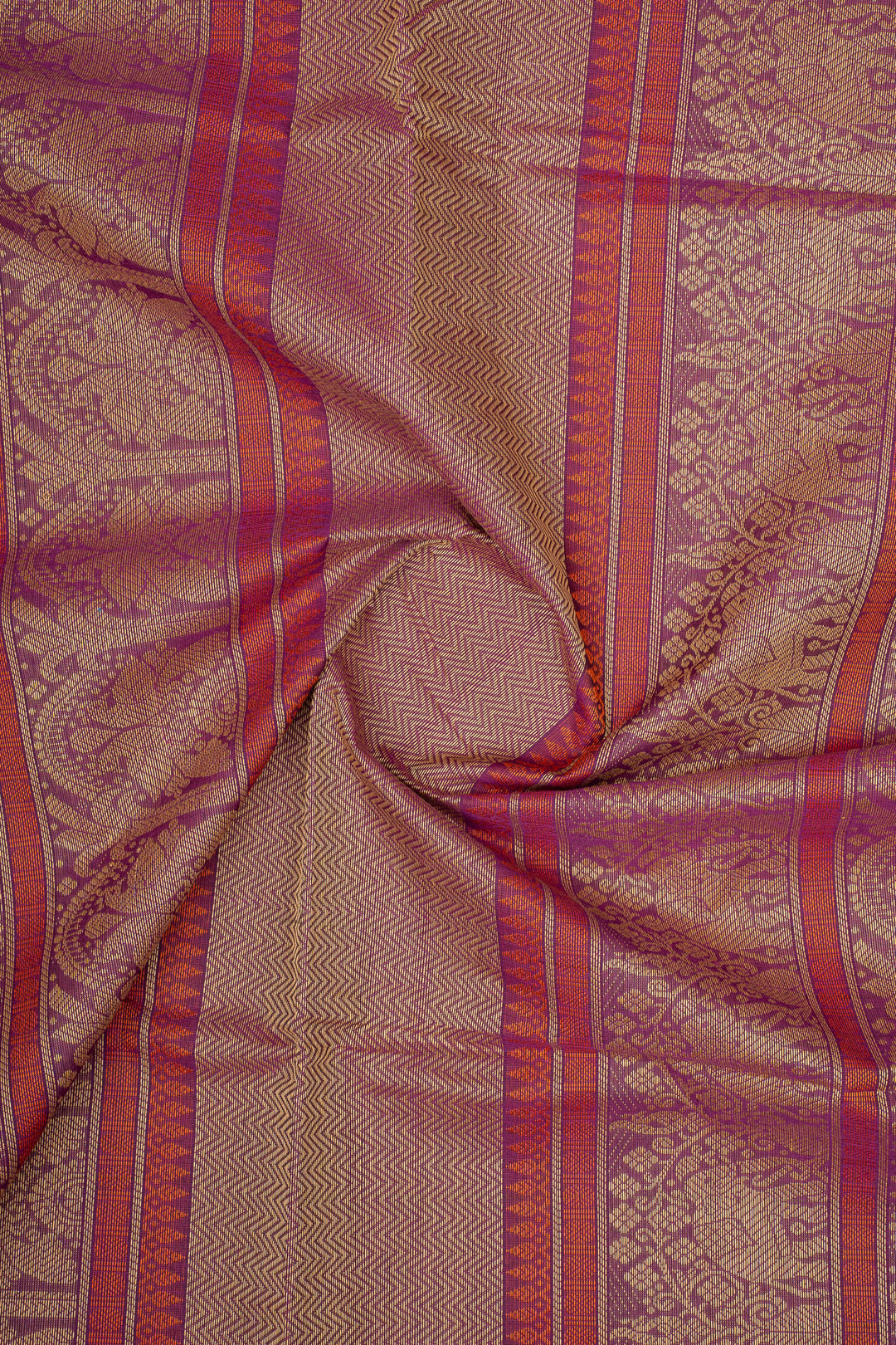 Purple Checks Pure Cotton Saree