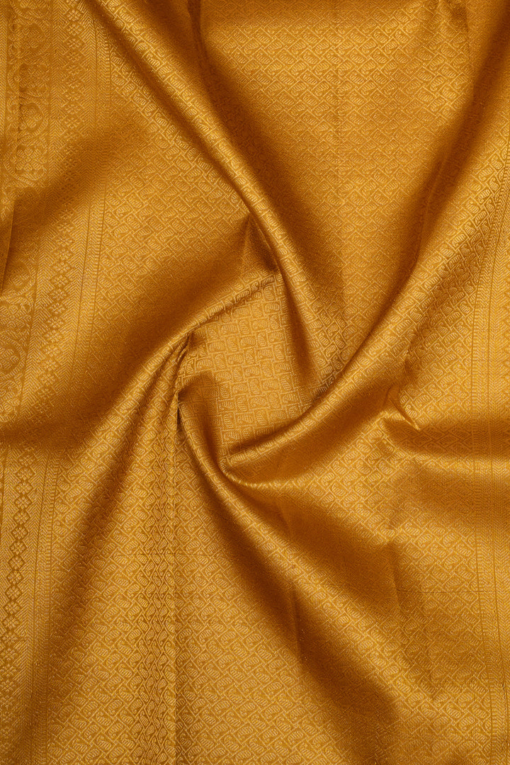 Mustard Traditional Pure Kanchipuram Silk Saree