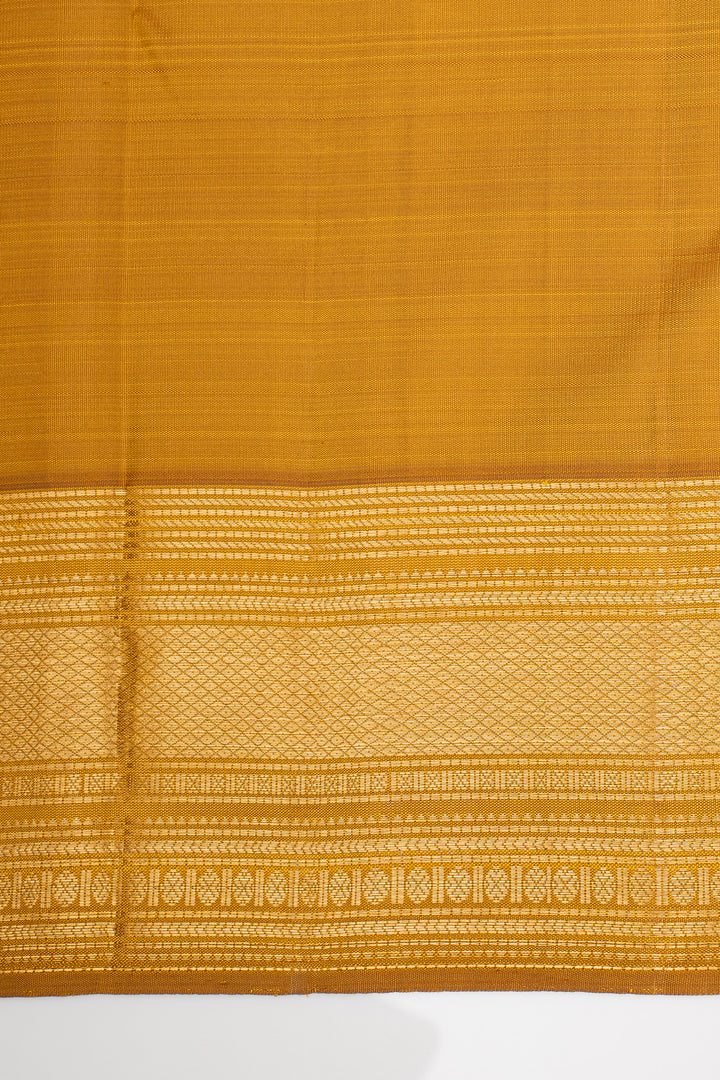 Mustard Traditional Pure Kanchipuram Silk Saree