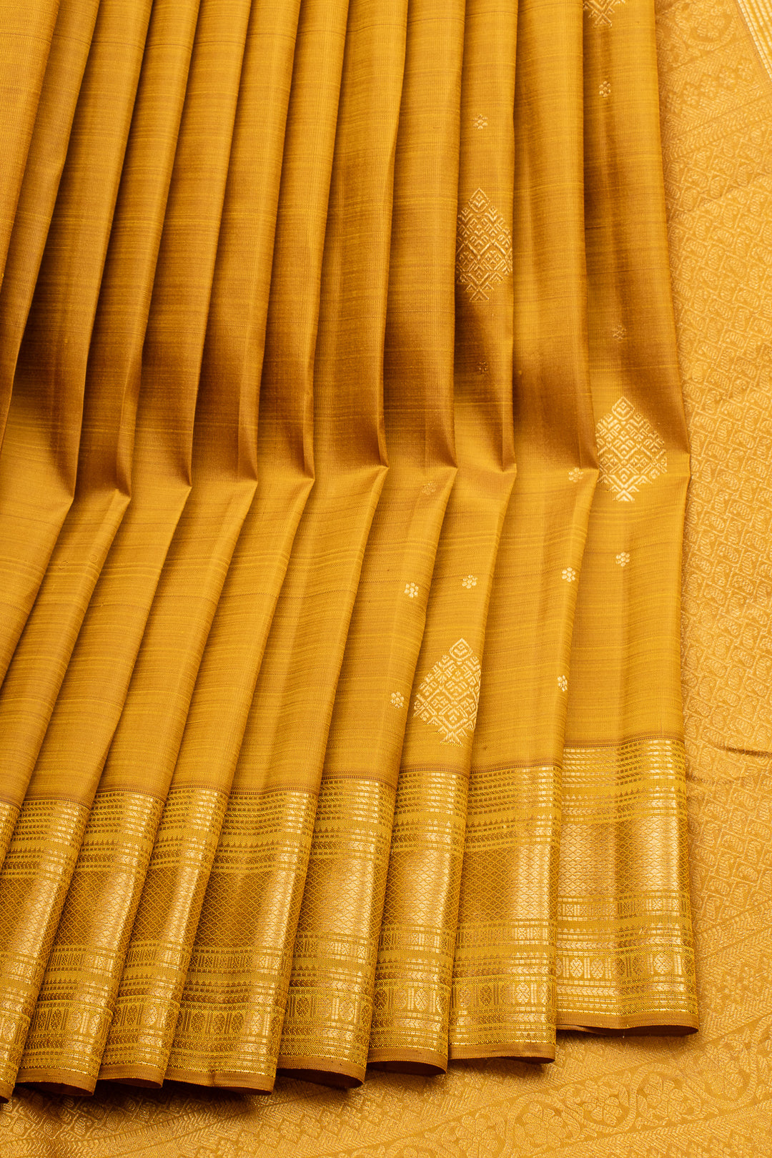 Mustard Traditional Pure Kanchipuram Silk Saree
