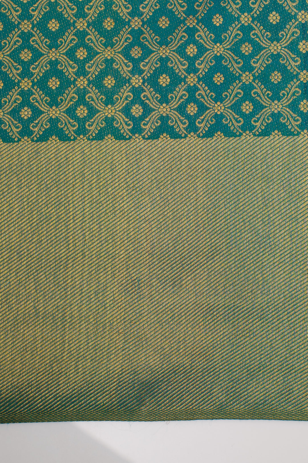 Peacock Blue Brocade Pure Kanchipuram Silk Saree