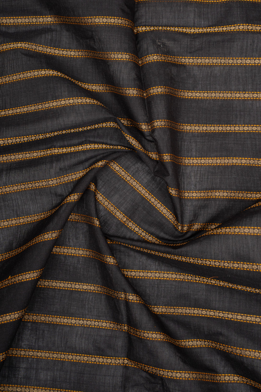 Black Stripes Pure Cotton Saree