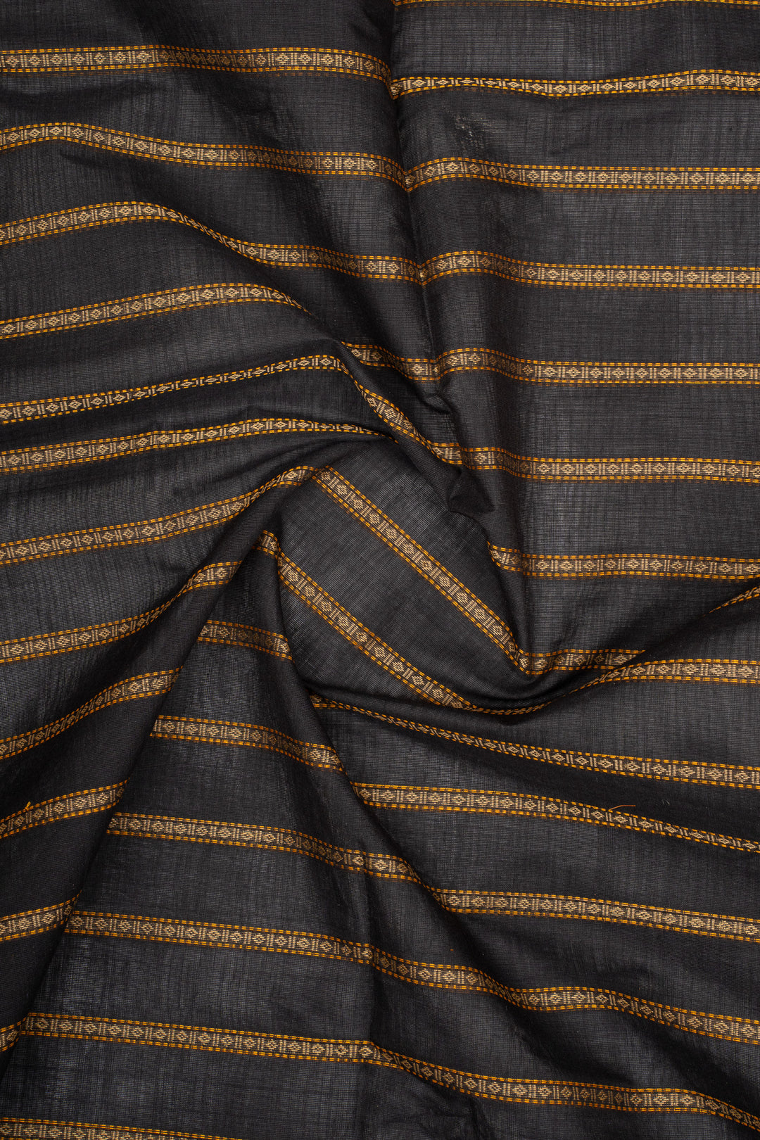 Black Stripes Pure Cotton Saree