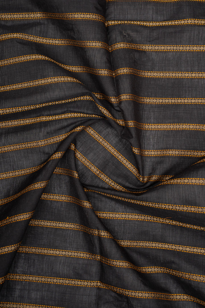 Black Stripes Pure Cotton Saree