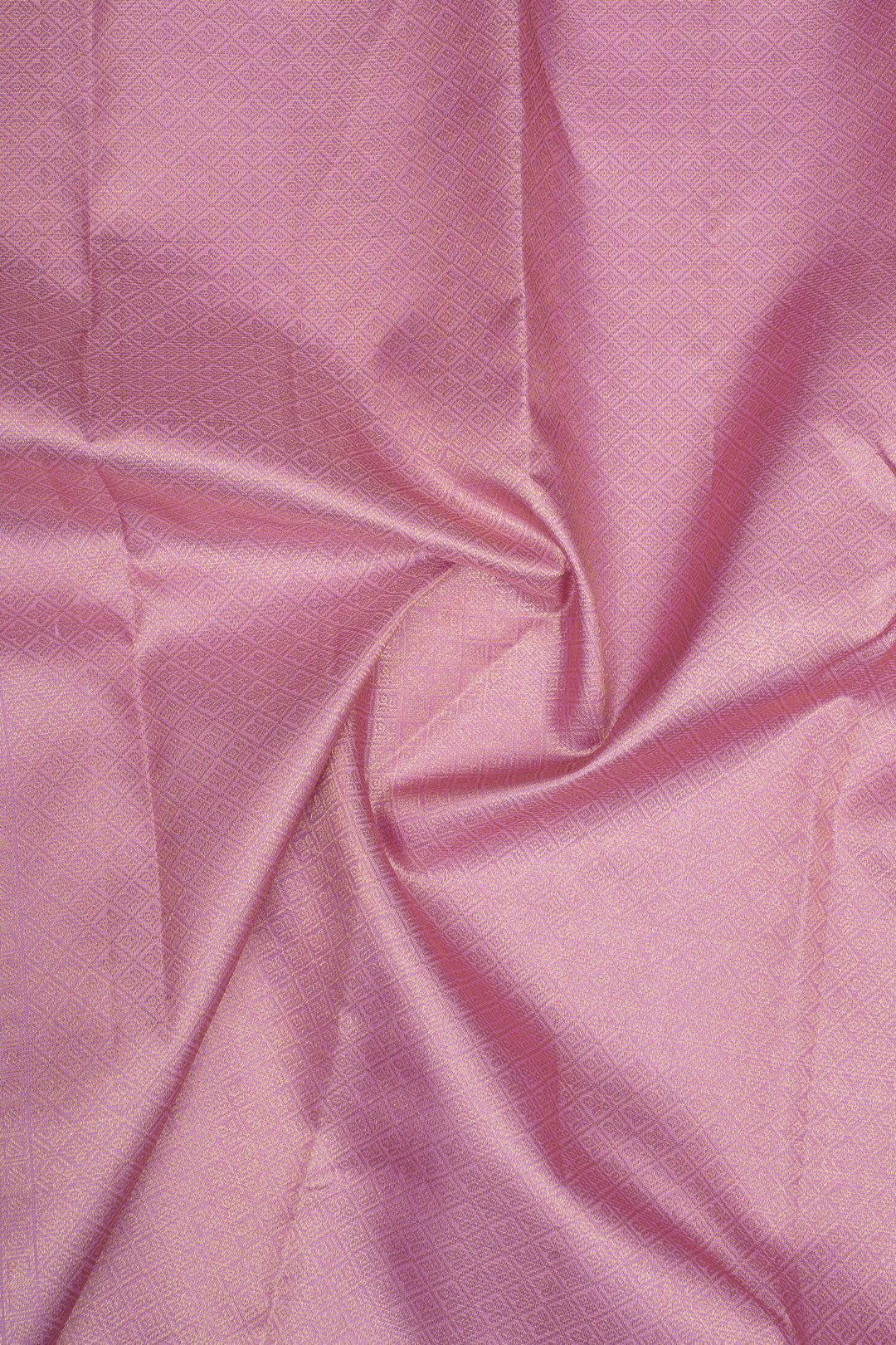 Lilac Pink Vairaoosi Pure Kanchipuram Silk Saree