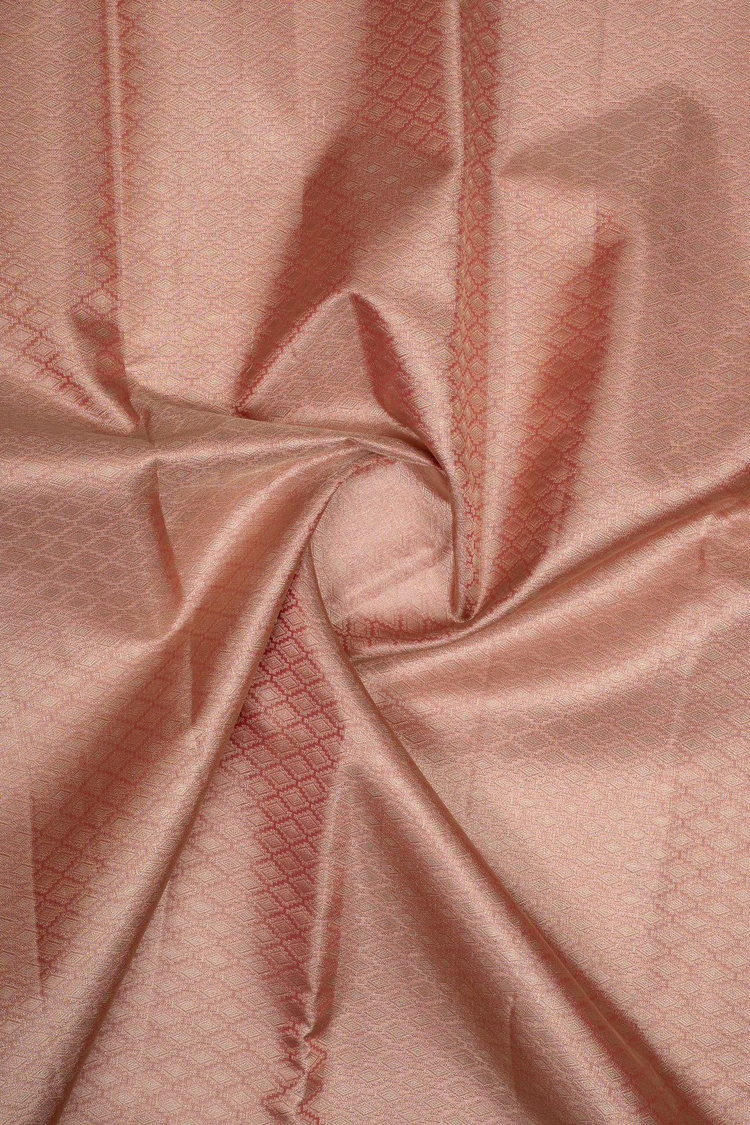 Rose Gold Temple Brocade Pure Kanchipuram Silk Saree