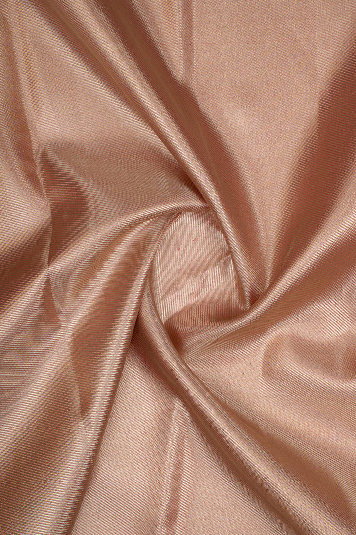 Rose Gold Temple Brocade Pure Kanchipuram Silk Saree