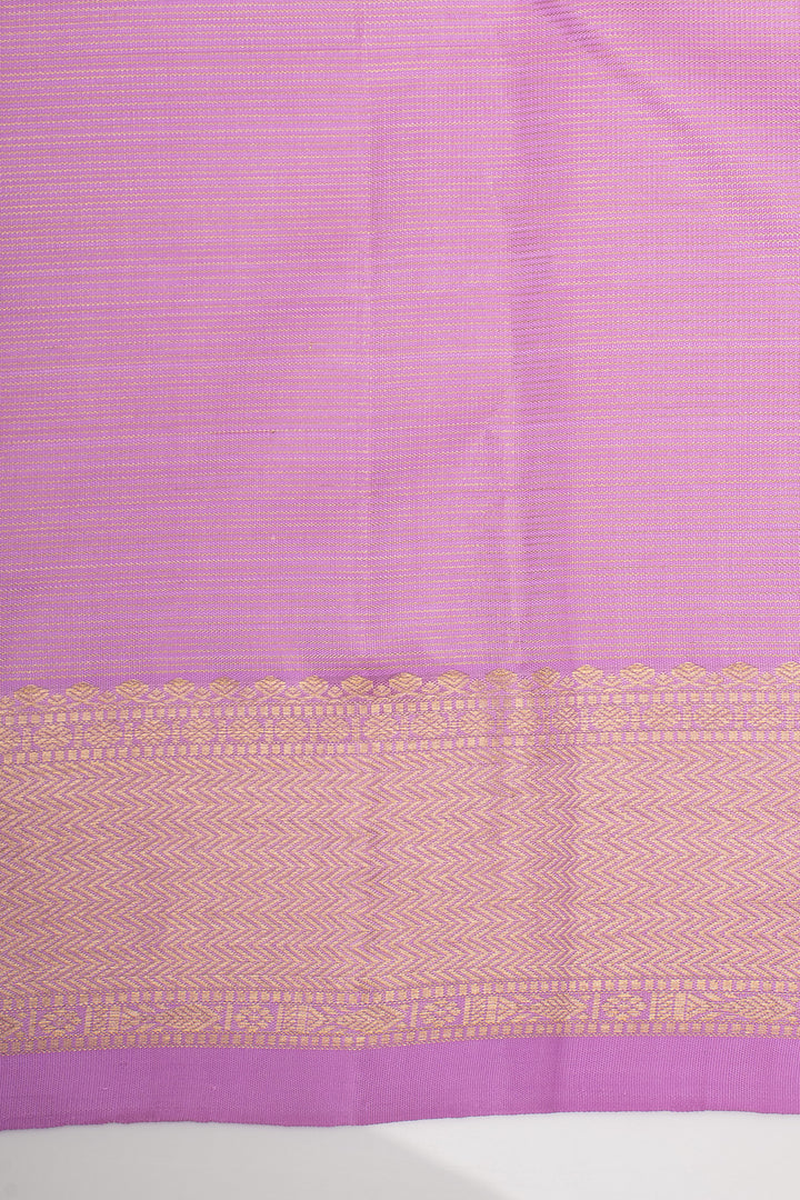 Lilac Pink Vairaoosi Pure Kanchipuram Silk Saree