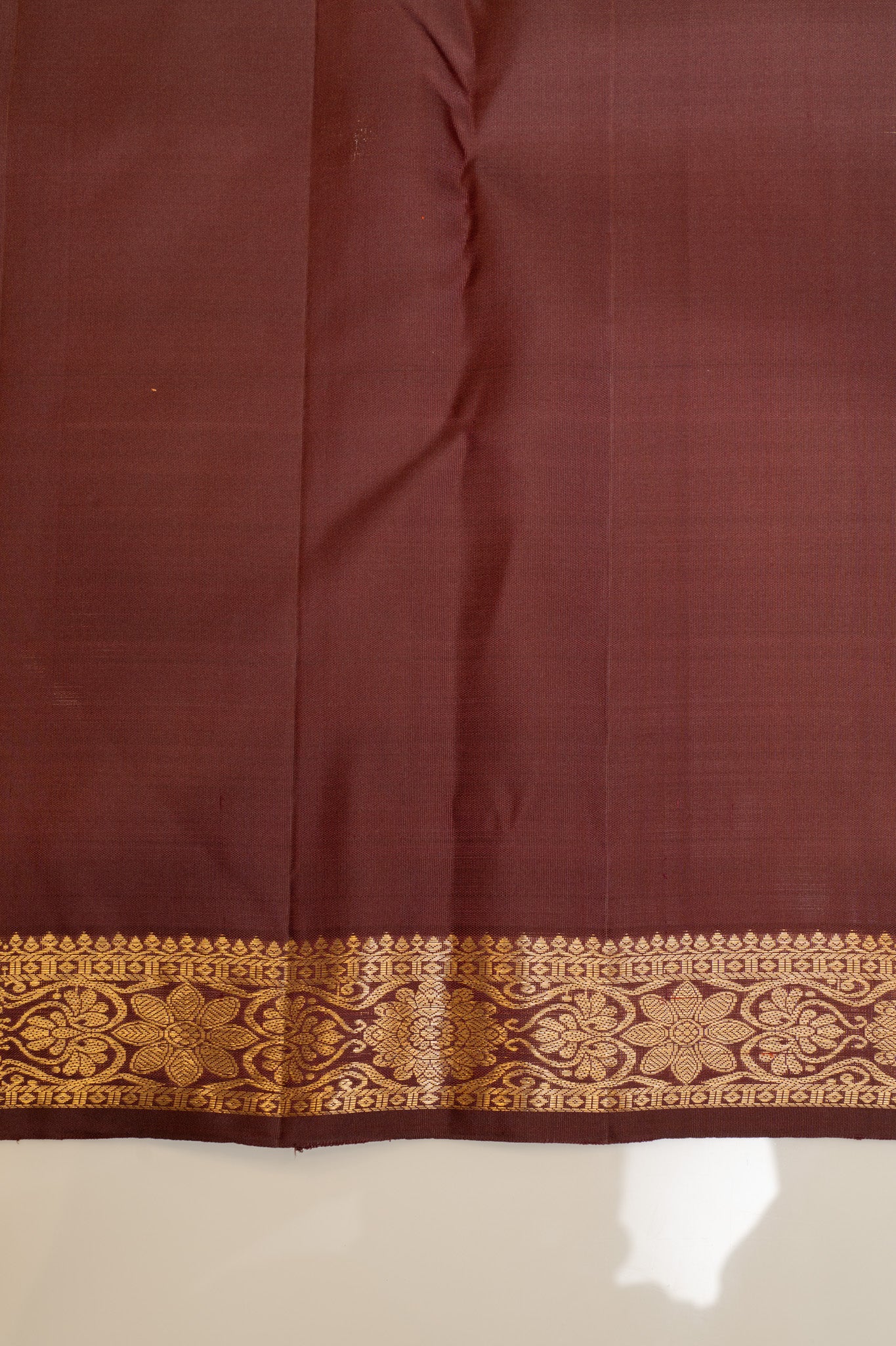 Maroon Muthu zari stripes paisley pure Kanchipuram Silk saree