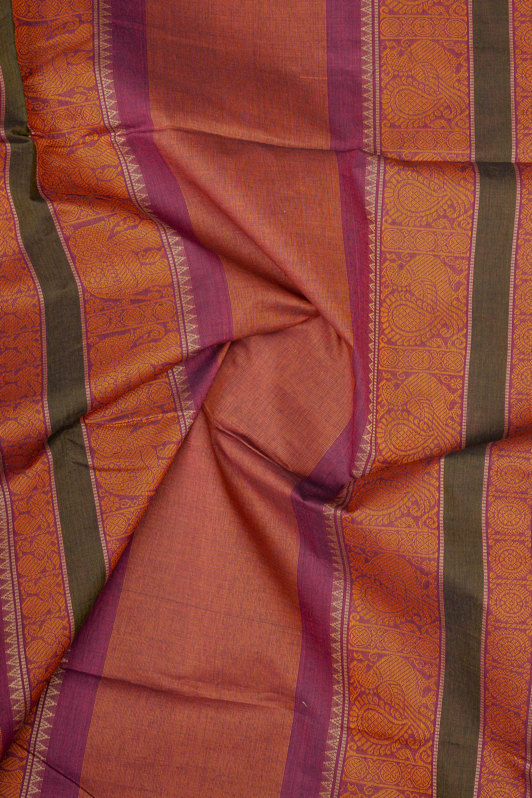 Pink Checks Pure Cotton Saree