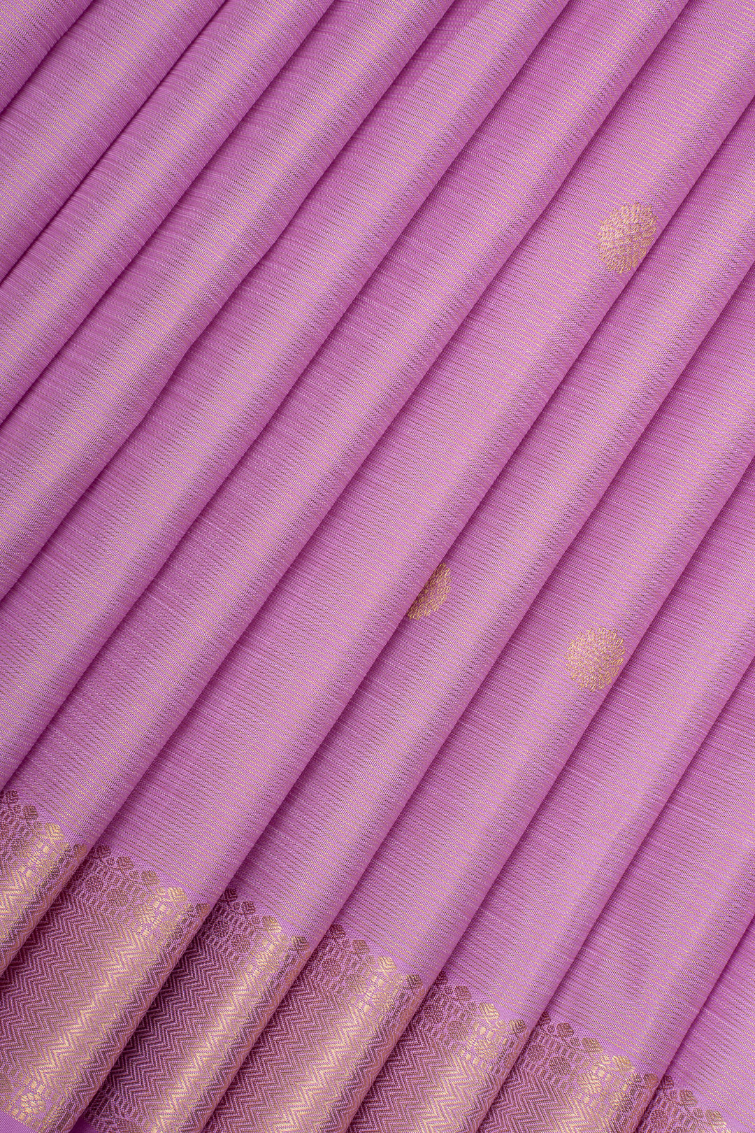 Lilac Pink Vairaoosi Pure Kanchipuram Silk Saree