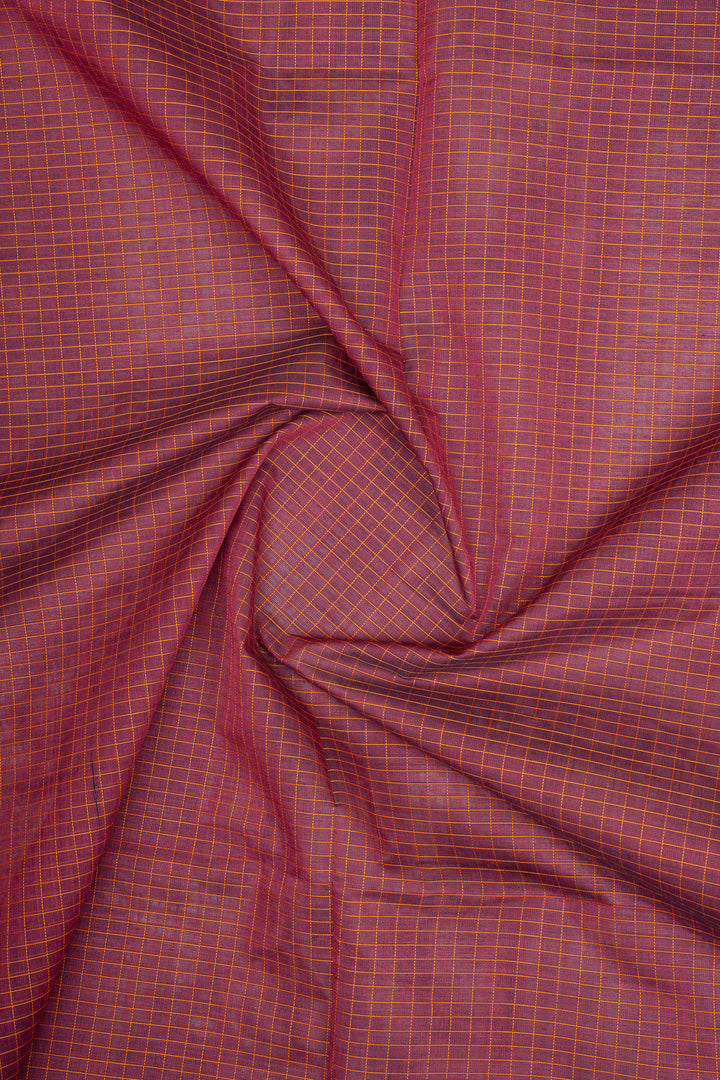 Pink Checks Pure Cotton Saree