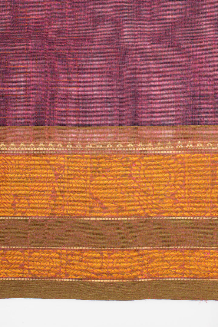 Pink Checks Pure Cotton Saree
