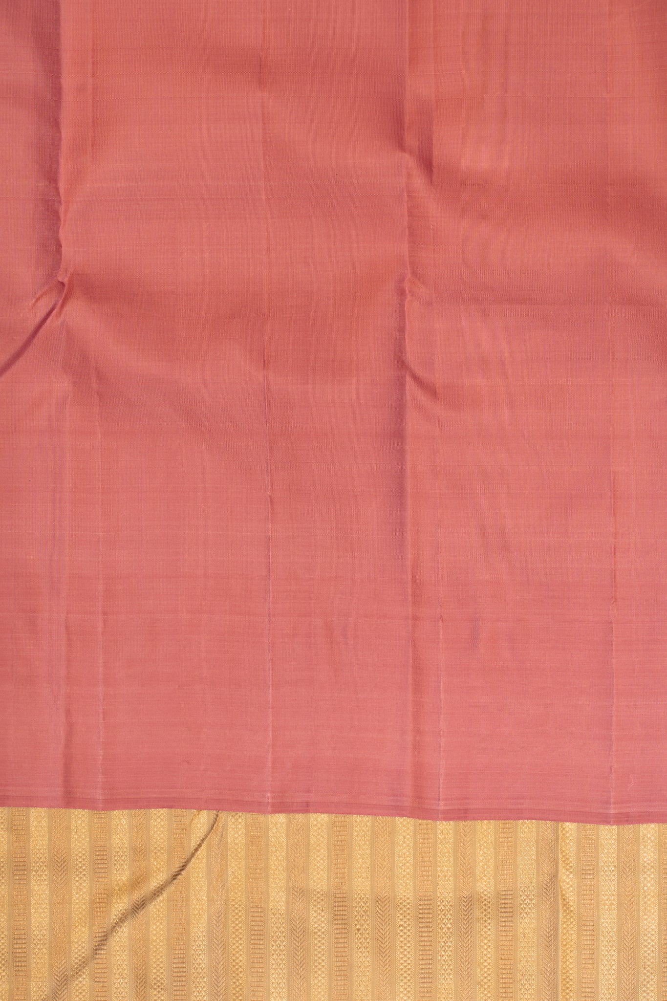 Off white borderless stripes pure Kanchipuram silk saree