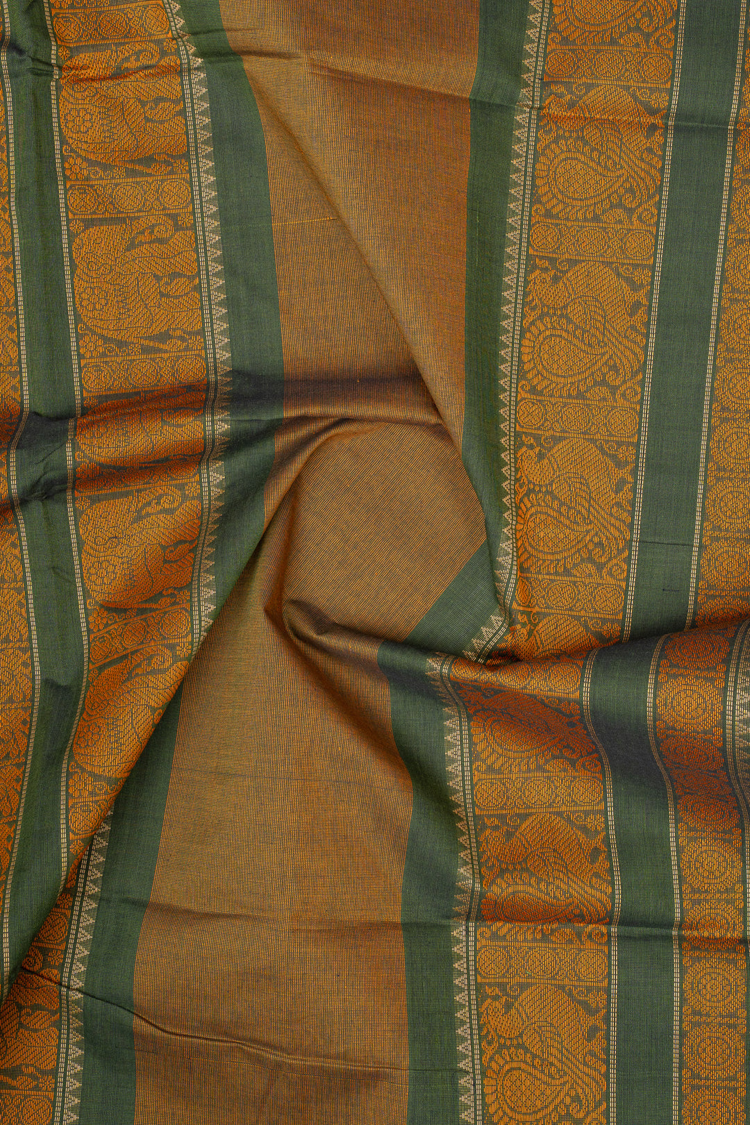 Green Checks Pure Cotton Saree