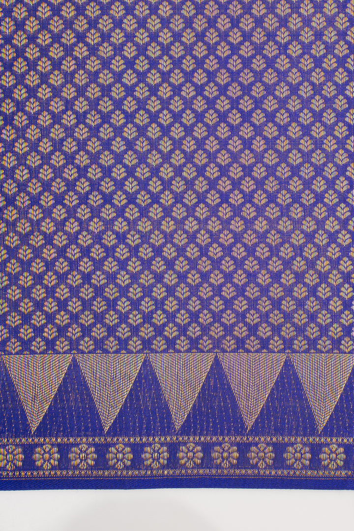 Royal Blue Temple Brocade Pure Kanchipuram Silk Saree