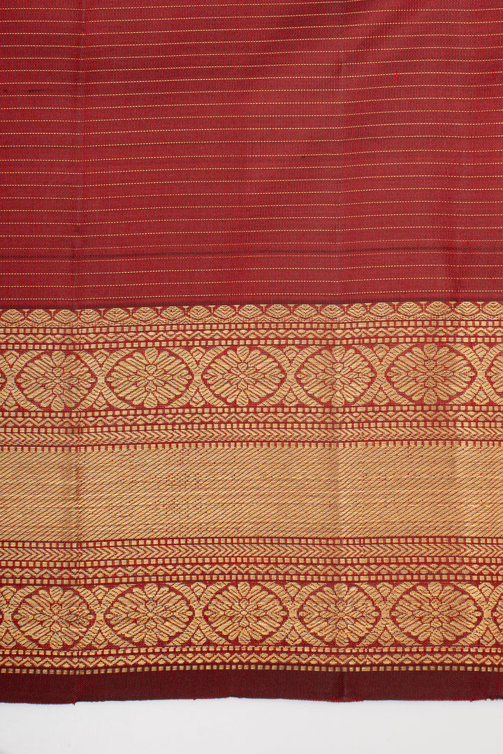 Red Zari Checks Traditional Pure Kanchipuram Silk Saree