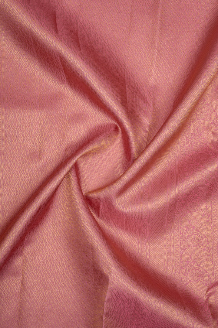 Baby Pink Traditional Pure Kanchipuram Silk Saree