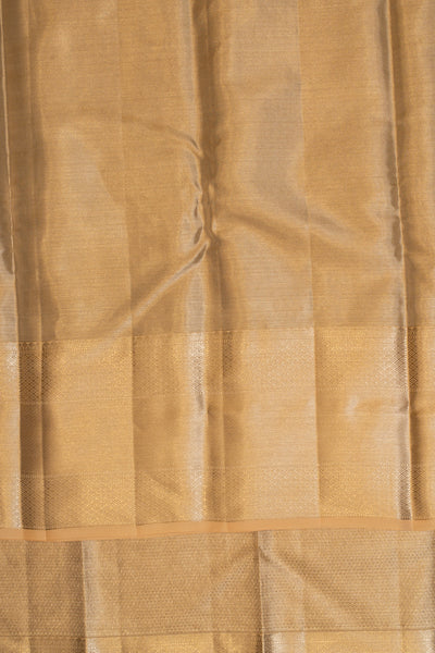 Silver brocade pure Kanchipuram silk saree