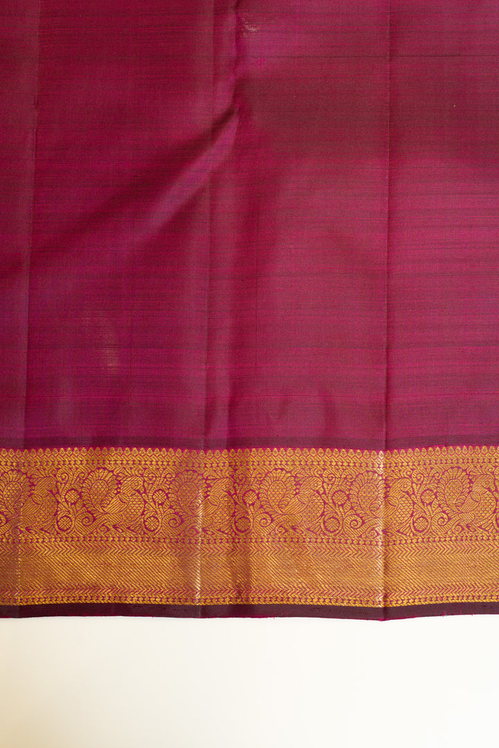 Sangria purple vairaoosi checks pure Kanchipuram silk saree