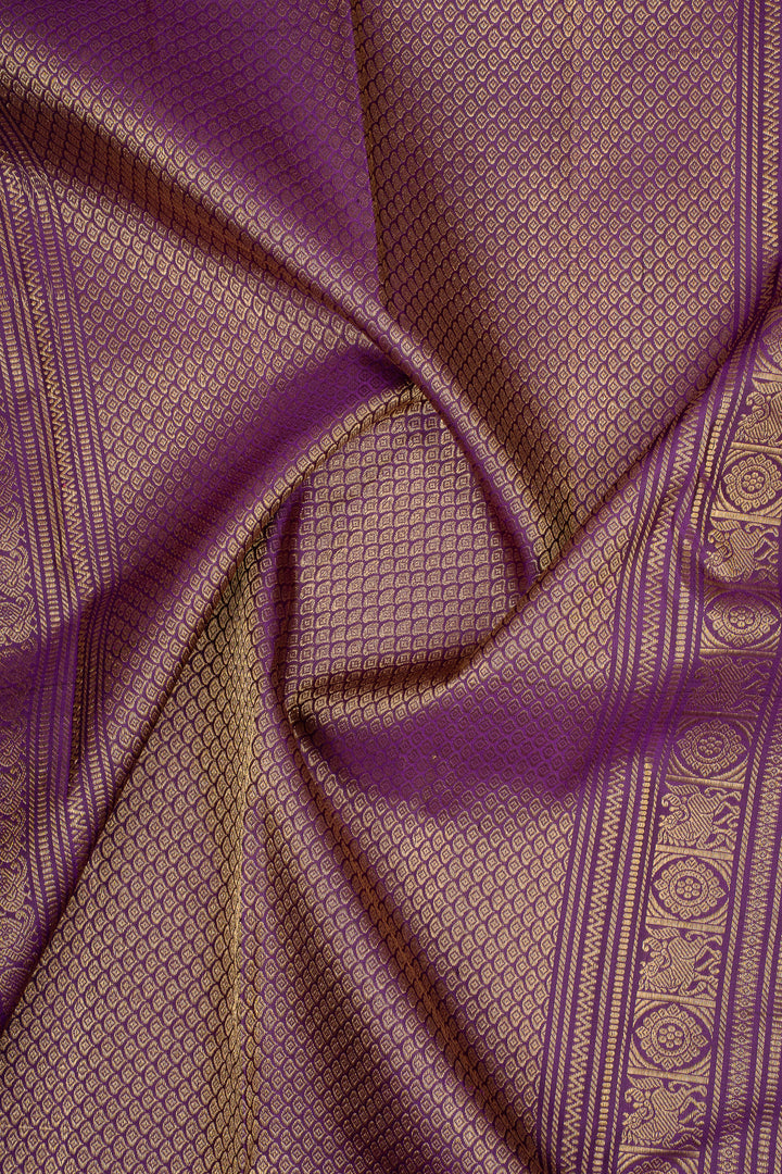 Anandha Blue and Jamun Pure Kanchipuram Silk Saree
